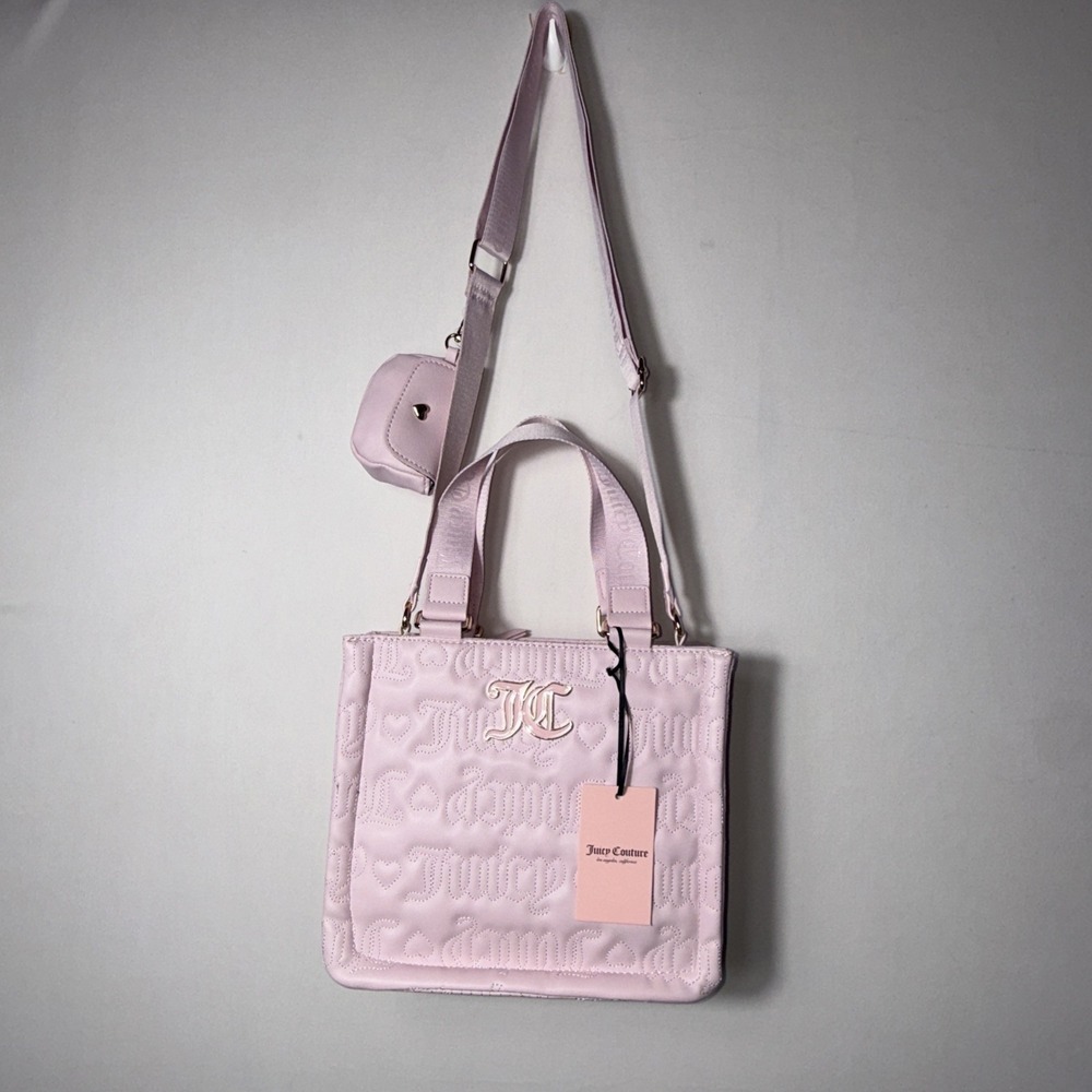 Juicy Couture‎ Women Pink League Mini Tote Bag Crossbody Chiffon Pink Valentine